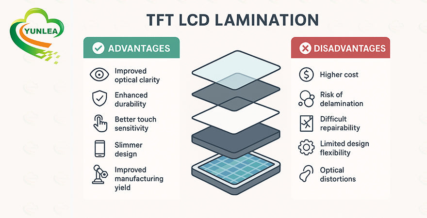 Advantages and Disadvantages of the Lamination Method in TFT LCD with Capacitive Touch Screen