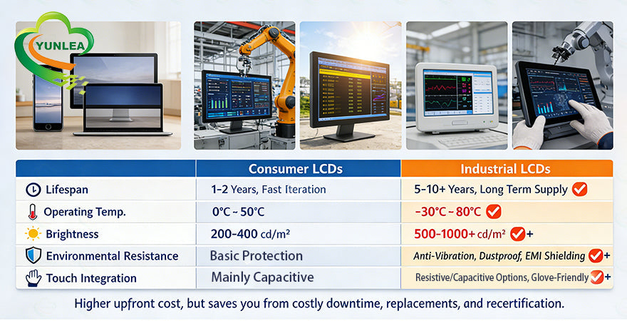 Industrial LCD Displays vs. Consumer LCD Displays: What’s the Real Difference?